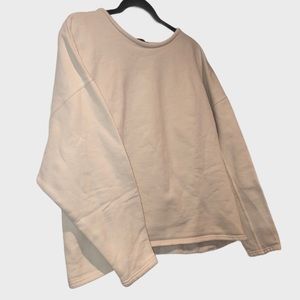 🥼Zara boxy trendy white sweatshirt sweater large